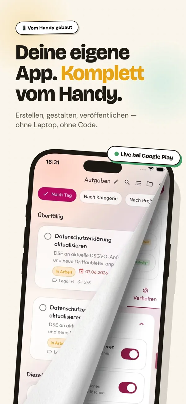 BLOCQ: eigene App komplett vom Handy