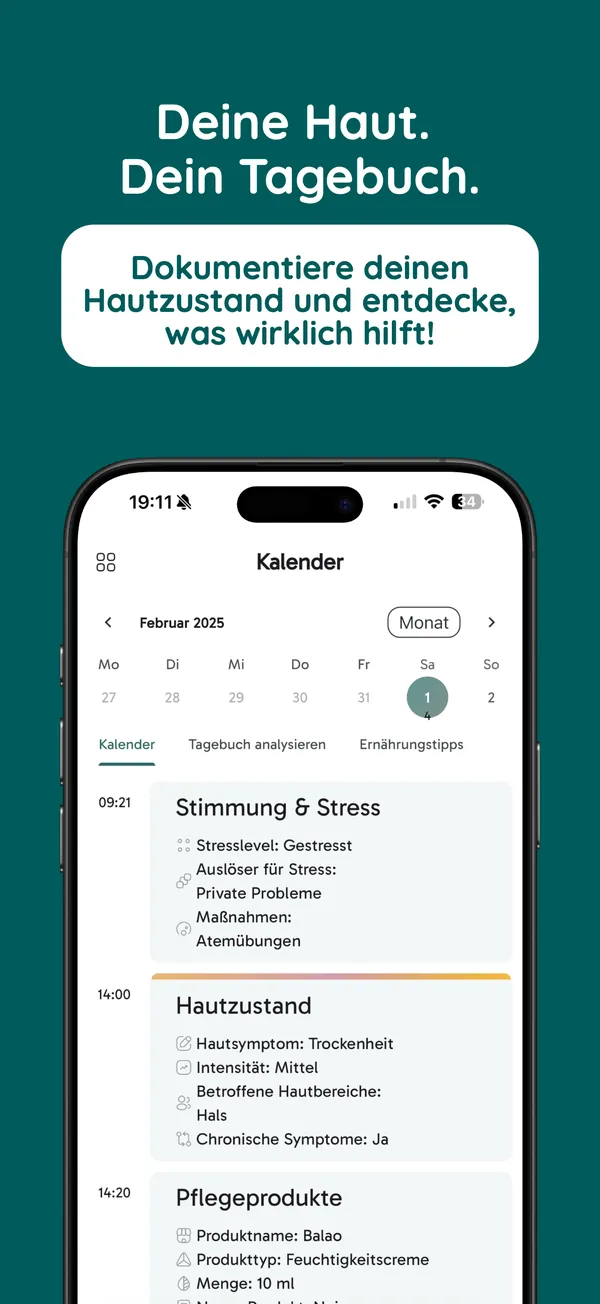 SkinLog: Hauttagebuch mit Pflegeprodukten